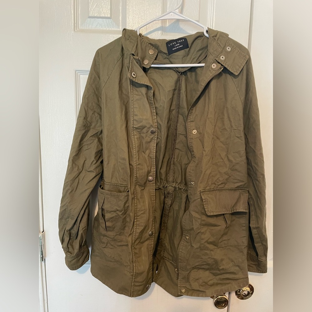 Army green trenchcoat